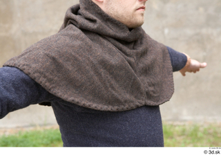  Photos Medieval Servant in suit 3 Grey Hood Medieval servant medieval clothing upper body 0003.jpg